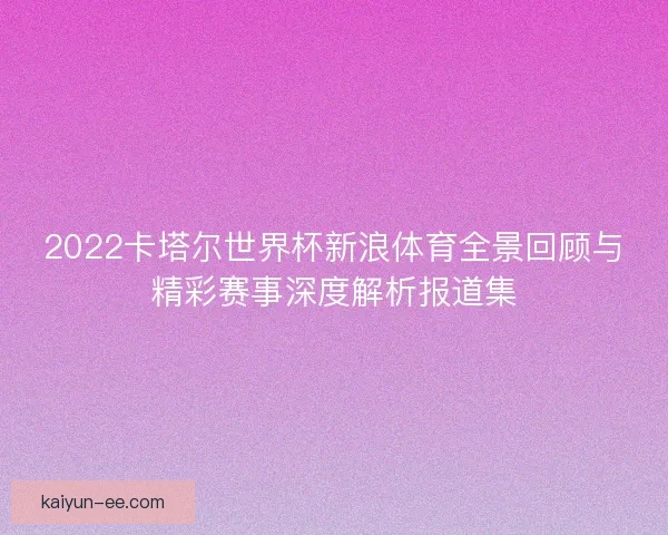 2022卡塔尔世界杯新浪体育全景回顾与精彩赛事深度解析报道集