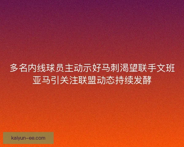 多名内线球员主动示好马刺渴望联手文班亚马引关注联盟动态持续发酵